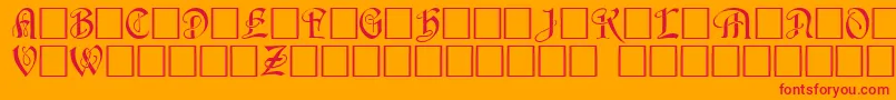 フォントHorstcapsCaps.001.001 – オレンジの背景に赤い文字