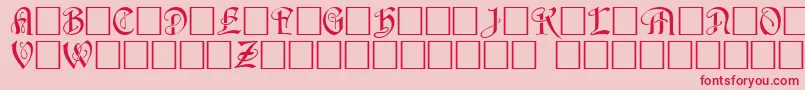 フォントHorstcapsCaps.001.001 – ピンクの背景に赤い文字