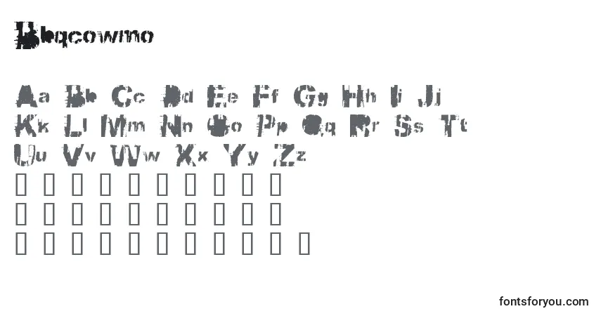 Czcionka Bbqcowmo – alfabet, cyfry, specjalne znaki