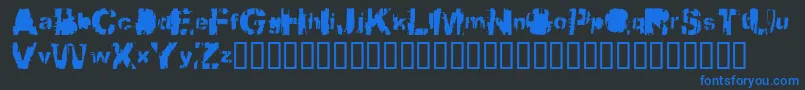 フォントBbqcowmo – 黒い背景に青い文字