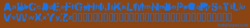 Шрифт Bbqcowmo – синие шрифты на коричневом фоне