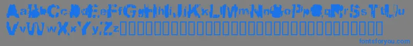 フォントBbqcowmo – 灰色の背景に青い文字