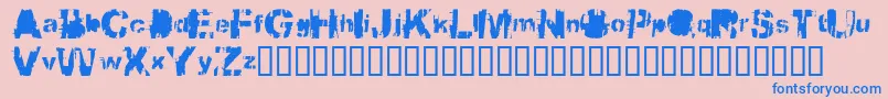Bbqcowmo-Schriftart – Blaue Schriften auf rosa Hintergrund