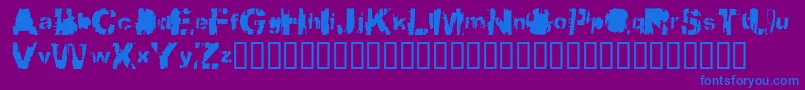 フォントBbqcowmo – 紫色の背景に青い文字