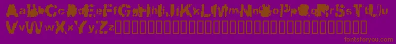 Bbqcowmo-fontti – ruskeat fontit violetilla taustalla