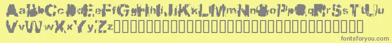 Bbqcowmo-fontti – harmaat kirjasimet keltaisella taustalla