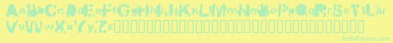 Bbqcowmo Font – Green Fonts on Yellow Background