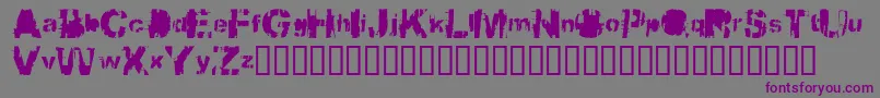 フォントBbqcowmo – 紫色のフォント、灰色の背景