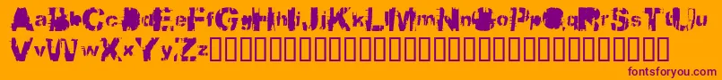 Bbqcowmo-fontti – violetit fontit oranssilla taustalla