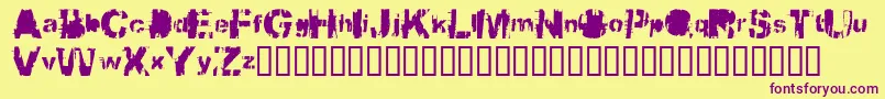 Bbqcowmo Font – Purple Fonts on Yellow Background