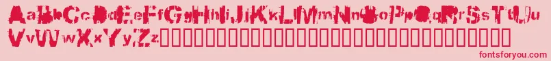 フォントBbqcowmo – ピンクの背景に赤い文字