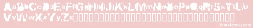 Bbqcowmo-fontti – valkoiset fontit vaaleanpunaisella taustalla