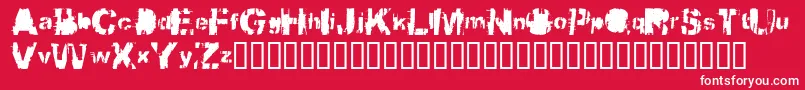 フォントBbqcowmo – 赤い背景に白い文字