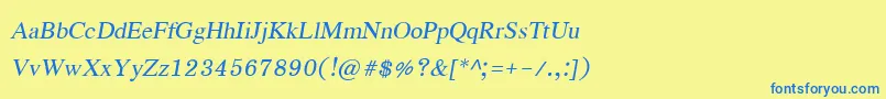 EucrosiaupcРљСѓСЂСЃРёРІ Font – Blue Fonts on Yellow Background
