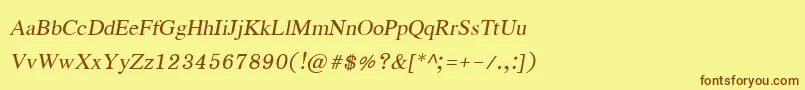 EucrosiaupcРљСѓСЂСЃРёРІ Font – Brown Fonts on Yellow Background