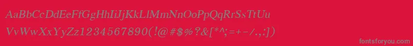 EucrosiaupcРљСѓСЂСЃРёРІ-Schriftart – Graue Schriften auf rotem Hintergrund