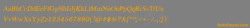 フォントEucrosiaupcРљСѓСЂСЃРёРІ – オレンジの文字は灰色の背景にあります。