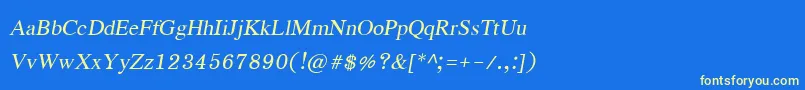 EucrosiaupcРљСѓСЂСЃРёРІ Font – Yellow Fonts on Blue Background