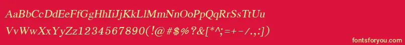 EucrosiaupcРљСѓСЂСЃРёРІ Font – Yellow Fonts on Red Background