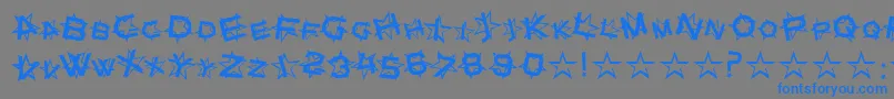 Star Dust-Schriftart – Blaue Schriften auf grauem Hintergrund