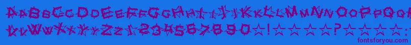 Star Dust Font – Purple Fonts on Blue Background