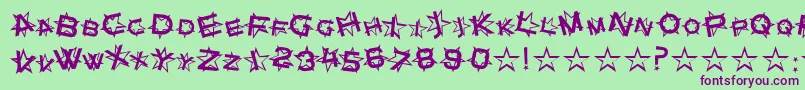 Star Dust Font – Purple Fonts on Green Background