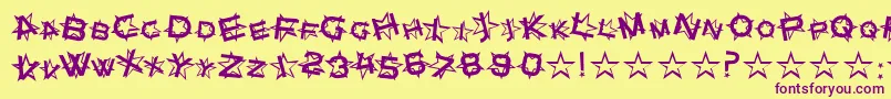 Star Dust Font – Purple Fonts on Yellow Background