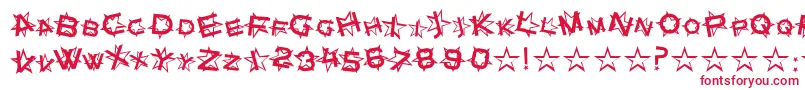 Star Dust Font – Red Fonts on White Background