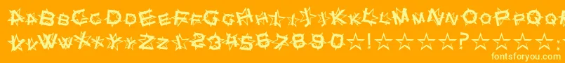 Star Dust Font – Yellow Fonts on Orange Background