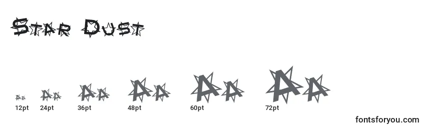 Размеры шрифта Star Dust