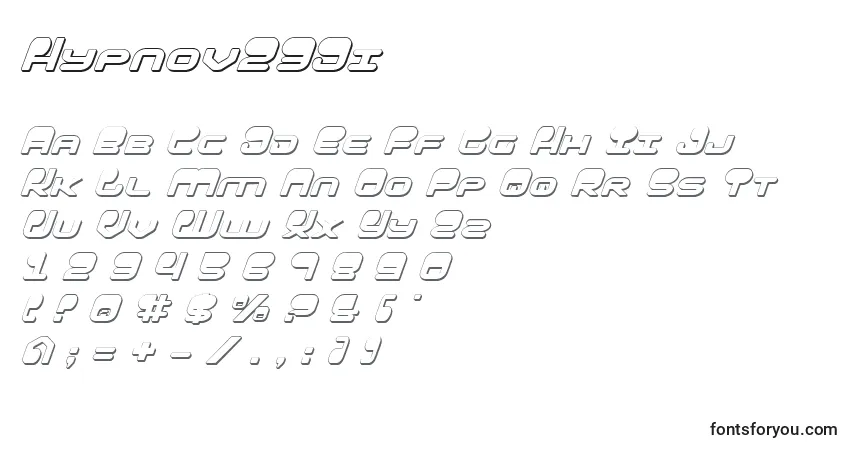 A fonte Hypnov23Di – alfabeto, números, caracteres especiais