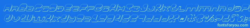 Hypnov23Di Font – Green Fonts on Blue Background