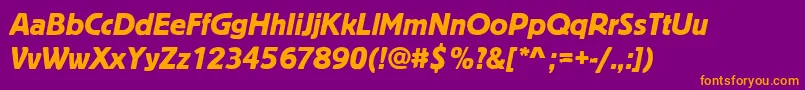 BlocktregItalic Font – Orange Fonts on Purple Background