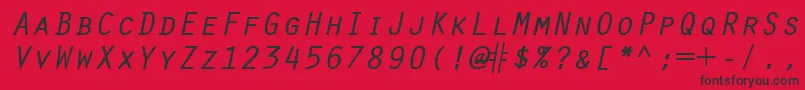 OratorRegularitalic Font – Black Fonts on Red Background