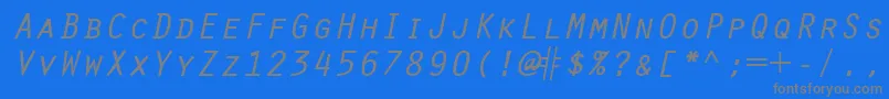 OratorRegularitalic Font – Gray Fonts on Blue Background