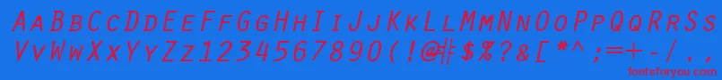 OratorRegularitalic Font – Red Fonts on Blue Background