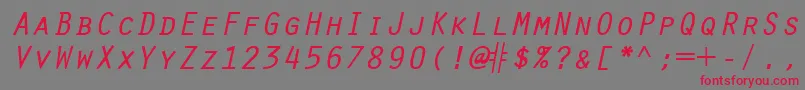 OratorRegularitalic Font – Red Fonts on Gray Background