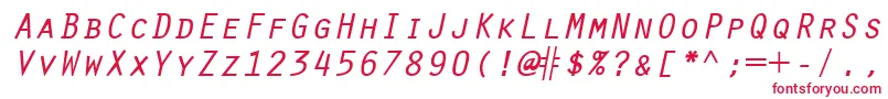 フォントOratorRegularitalic – 赤い文字