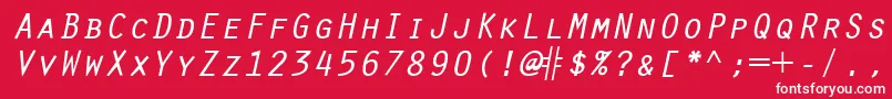 OratorRegularitalic Font – White Fonts on Red Background