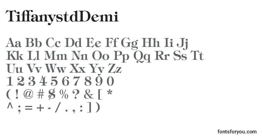 Schriftart TiffanystdDemi – Alphabet, Zahlen, spezielle Symbole
