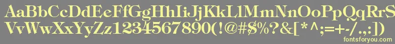 Weitere Informationen zur TiffanystdDemi-Schriftart TiffanystdDemi-Schriftart – Gelbe Schriften auf grauem Hintergrund