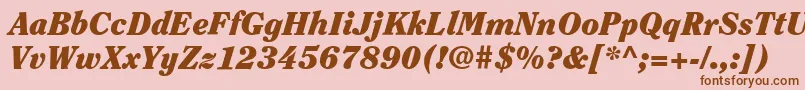 ItcClearfaceLtBlackItalic Font – Brown Fonts on Pink Background