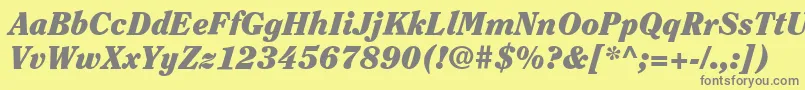 Czcionka ItcClearfaceLtBlackItalic – szare czcionki na żółtym tle