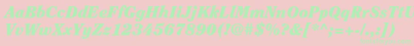 ItcClearfaceLtBlackItalic Font – Green Fonts on Pink Background