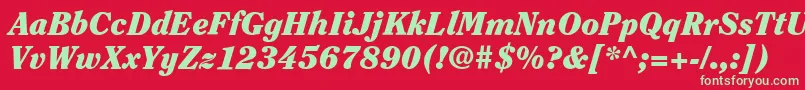 ItcClearfaceLtBlackItalic Font – Green Fonts on Red Background