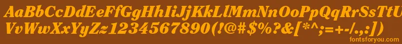 Шрифт ItcClearfaceLtBlackItalic – оранжевые шрифты на коричневом фоне