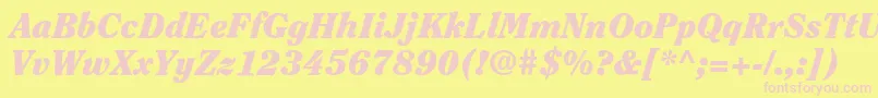 ItcClearfaceLtBlackItalic Font – Pink Fonts on Yellow Background