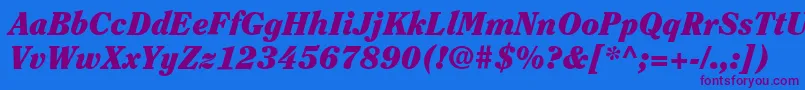ItcClearfaceLtBlackItalic Font – Purple Fonts on Blue Background