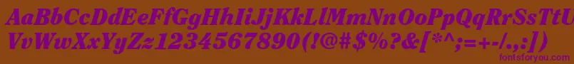 ItcClearfaceLtBlackItalic Font – Purple Fonts on Brown Background