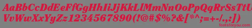 ItcClearfaceLtBlackItalic Font – Red Fonts on Gray Background